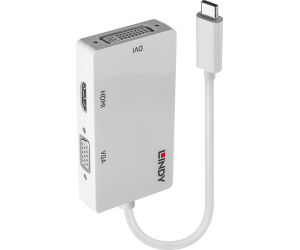 Conversor Linq LQ48001/ 1x USB Tipo-C Macho/ 1x HDMI 4K Hembra/ 1x VGA Hembra/ USB Tipo-C PD/ 15cm/ Gris