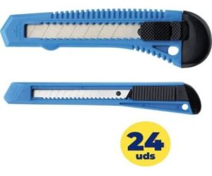 Pack Cutter 24 Uds Cuchilla 9mm Azul Grafoplas