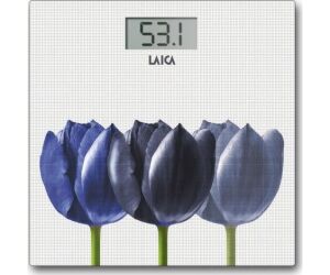 Bascula de bao electronica laica ps1075w blanco flores azules 180kg